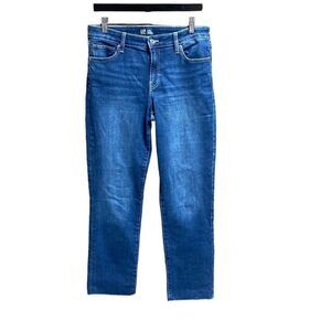 Gap Classic Straight Dark Wash Frayed Hem Denim Jeans Size 10